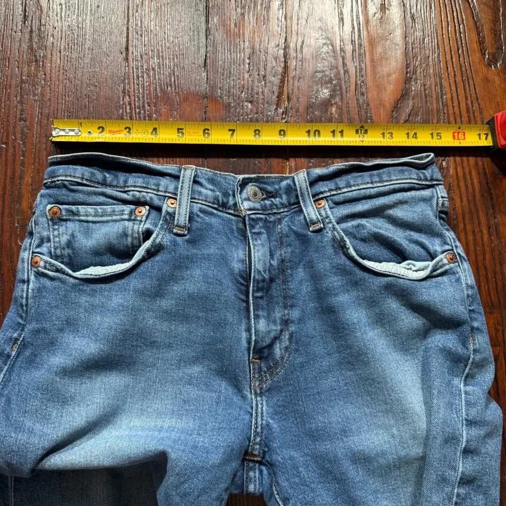 Levis Premium Lot 512 Jeans Mens 31x32 Blue Slim Straight Stretch Faded Whiskers